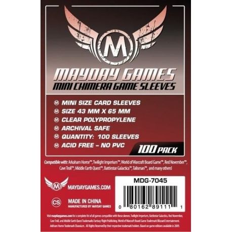 400 Mayday Games American Chimera Board Game Card Sleeves – 57.5 X 89mm Clear (MDG-7044)