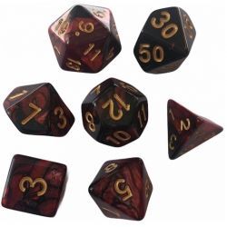 Pack dados Rojo Marmoleado Dorado